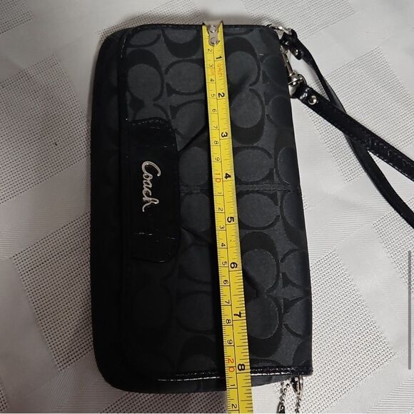 Coach Black Shoulder Bag with Monogram Design - Picture 12 of 12